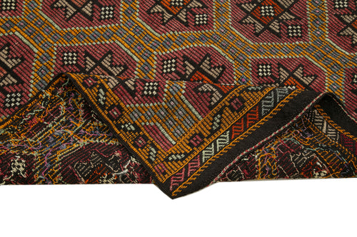 Geometric Kilim Beyaz Geometrik Keçi Tüyü El Dokuma Halısı 167x295 Agacan