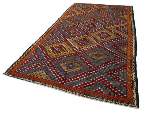 Geometric Kilim Beyaz Geometrik Keçi Tüyü El Dokuma Halısı 180x346 Agacan