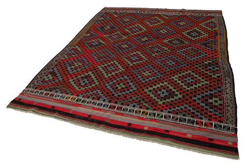 Geometric Kilim Beyaz Geometrik Keçi Tüyü El Dokuma Halısı 214x290 Agacan