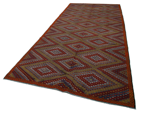 Geometric Kilim Beyaz Geometrik Keçi Tüyü El Dokuma Halısı 175x377 Agacan