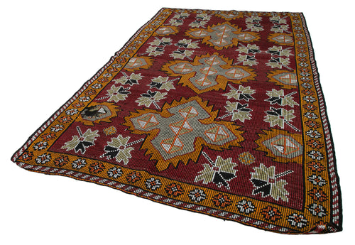 Geometric Kilim Beyaz Geometrik Keçi Tüyü El Dokuma Halısı 208x331 Agacan