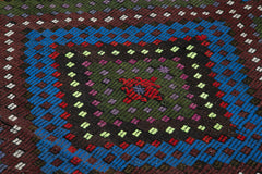 Geometric Kilim Beyaz Geometrik Keçi Tüyü El Dokuma Halısı 203x263 Agacan
