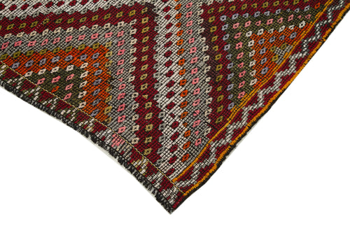 Geometric Kilim Beyaz Geometrik Keçi Tüyü El Dokuma Halısı 196x323 Agacan