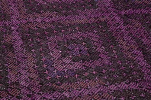 Geometric Kilim Mor Geometrik Keçi Tüyü El Dokuma Halısı 206x304 Agacan