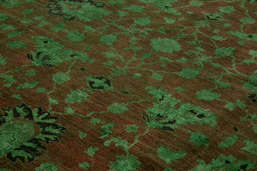 Tebriz Yeşil Klasik Pamuk Yün El Dokuma Halısı 343x442 Agacan