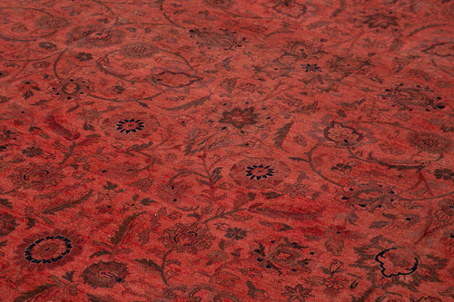 Tebriz Kırmızı Klasik Pamuk Yün El Dokuma Halısı 354x534 Agacan