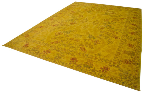 Tebriz Sarı Klasik Pamuk Yün El Dokuma Halısı 365x489 Agacan