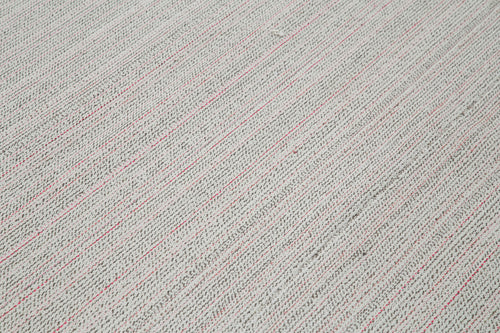 Vintage Flatweave Bej Eskitme Pamuk Yün El Dokuma Halısı 270x371 Agacan
