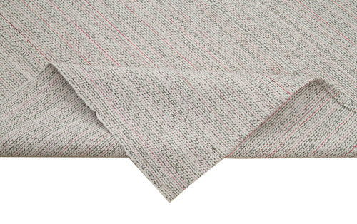 Vintage Flatweave Bej Eskitme Pamuk Yün El Dokuma Halısı 270x371 Agacan