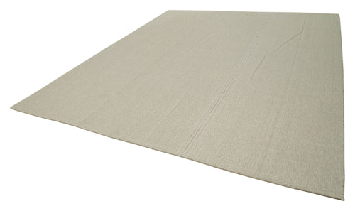 Vintage Flatweave Bej Eskitme Pamuk Yün El Dokuma Halısı 318x377 Agacan