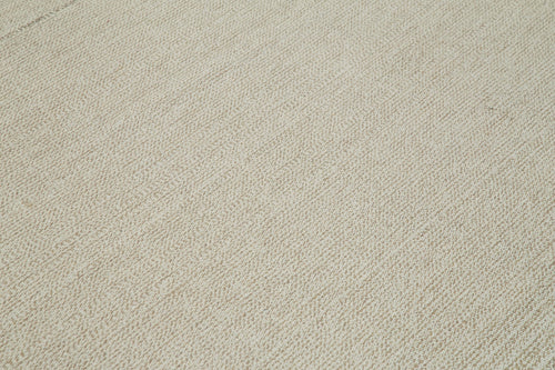 Vintage Flatweave Bej Eskitme Pamuk Yün El Dokuma Halısı 318x377 Agacan