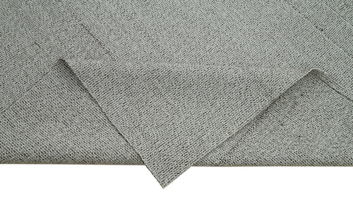 Vintage Flatweave Gri Eskitme Pamuk Yün El Dokuma Halısı 328x383 Agacan