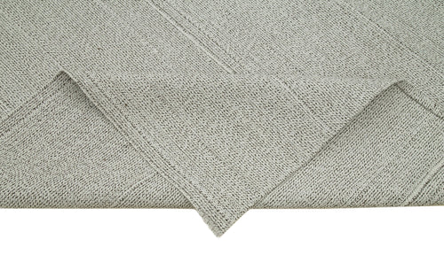 Vintage Flatweave Gri Eskitme Pamuk Yün El Dokuma Halısı 272x360 Agacan