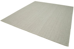 Vintage Flatweave Bej Eskitme Pamuk Yün El Dokuma Halısı 278x304 Agacan