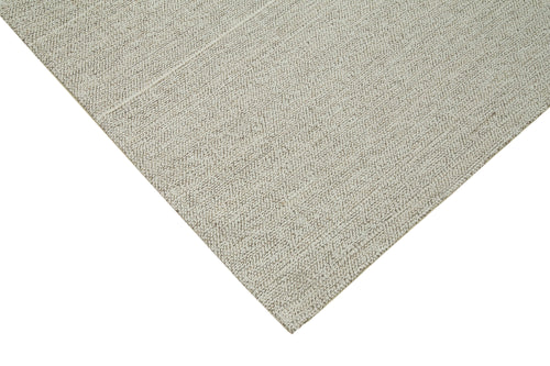 Vintage Flatweave Bej Eskitme Pamuk Yün El Dokuma Halısı 278x304 Agacan