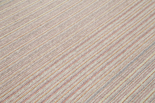 Vintage Flatweave Beyaz Eskitme Pamuk Yün El Dokuma Halısı 317x411 Agacan