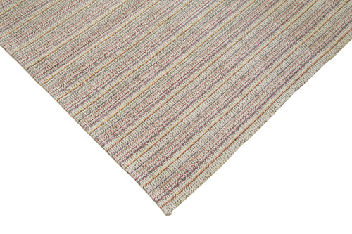 Vintage Flatweave Beyaz Eskitme Pamuk Yün El Dokuma Halısı 315x406 Agacan