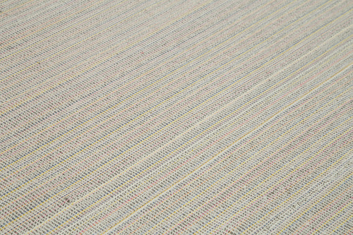 Vintage Flatweave Bej Eskitme Pamuk Yün El Dokuma Halısı 308x410 Agacan