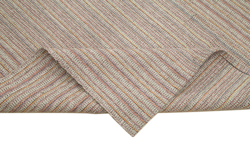 Vintage Flatweave Beyaz Eskitme Pamuk Yün El Dokuma Halısı 319x425 Agacan
