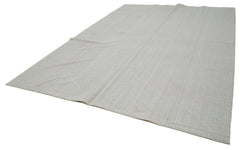 Vintage Flatweave Bej Eskitme Pamuk Yün El Dokuma Halısı 270x375 Agacan