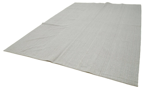 Vintage Flatweave Bej Eskitme Pamuk Yün El Dokuma Halısı 270x375 Agacan