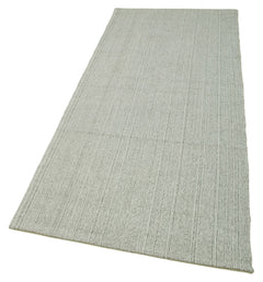 Vintage Flatweave Bej Eskitme Pamuk Yün El Dokuma Halısı 102x236 Agacan