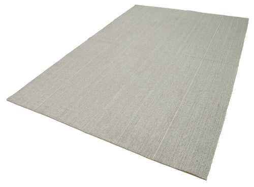 Vintage Flatweave Bej Eskitme Pamuk Yün El Dokuma Halısı 187x303 Agacan