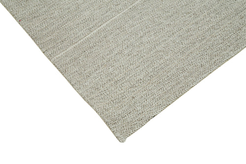 Vintage Flatweave Bej Eskitme Pamuk Yün El Dokuma Halısı 187x303 Agacan