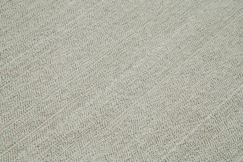 Vintage Flatweave Bej Eskitme Pamuk Yün El Dokuma Halısı 187x303 Agacan