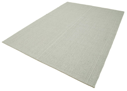 Vintage Flatweave Bej Eskitme Pamuk Yün El Dokuma Halısı 203x294 Agacan
