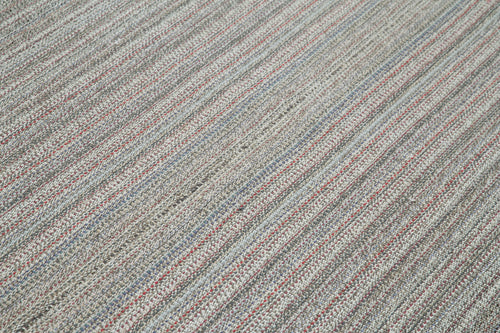 Vintage Flatweave Gri Eskitme Pamuk Yün El Dokuma Halısı 200x325 Agacan