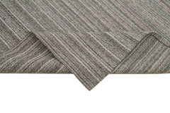Vintage Flatweave Gri Eskitme Pamuk Yün El Dokuma Halısı 200x325 Agacan