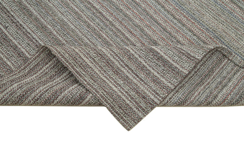 Vintage Flatweave Gri Eskitme Pamuk Yün El Dokuma Halısı 200x325 Agacan