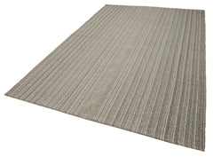 Vintage Flatweave Gri Eskitme Pamuk Yün El Dokuma Halısı 198x315 Agacan