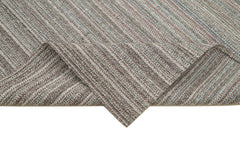 Vintage Flatweave Gri Eskitme Pamuk Yün El Dokuma Halısı 198x315 Agacan