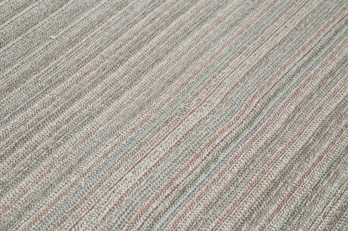 Vintage Flatweave Gri Eskitme Pamuk Yün El Dokuma Halısı 200x350 Agacan