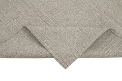 Vintage Flatweave Gri Eskitme Pamuk Yün El Dokuma Halısı 181x290 Agacan