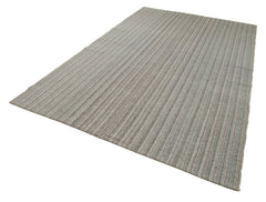 Vintage Flatweave Gri Eskitme Pamuk Yün El Dokuma Halısı 200x322 Agacan
