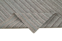 Vintage Flatweave Gri Eskitme Pamuk Yün El Dokuma Halısı 200x322 Agacan