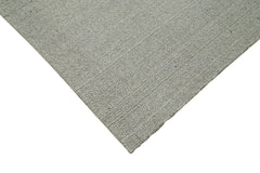 Vintage Flatweave Gri Eskitme Pamuk Yün El Dokuma Halısı 214x265 Agacan