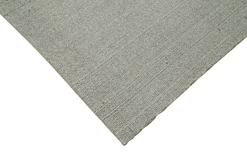 Vintage Flatweave Gri Eskitme Pamuk Yün El Dokuma Halısı 214x265 Agacan