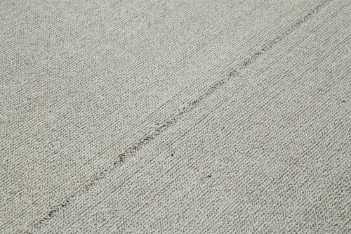 Vintage Flatweave Gri Eskitme Pamuk Yün El Dokuma Halısı 214x265 Agacan