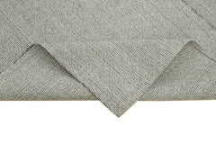 Vintage Flatweave Gri Eskitme Pamuk Yün El Dokuma Halısı 214x265 Agacan