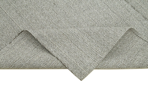 Vintage Flatweave Gri Eskitme Pamuk Yün El Dokuma Halısı 214x265 Agacan