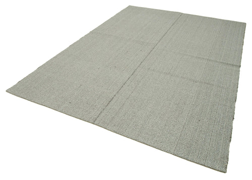 Vintage Flatweave Gri Eskitme Pamuk Yün El Dokuma Halısı 210x302 Agacan