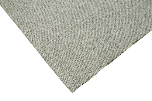 Vintage Flatweave Gri Eskitme Pamuk Yün El Dokuma Halısı 210x302 Agacan