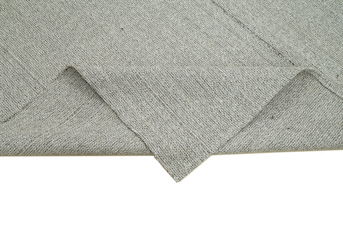 Vintage Flatweave Gri Eskitme Pamuk Yün El Dokuma Halısı 210x302 Agacan