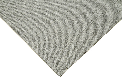 Vintage Flatweave Gri Eskitme Pamuk Yün El Dokuma Halısı 212x304 Agacan