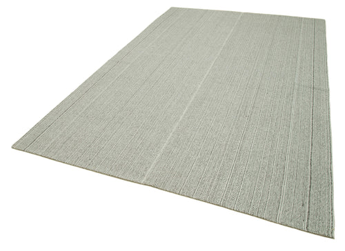 Vintage Flatweave Bej Eskitme Pamuk Yün El Dokuma Halısı 205x305 Agacan