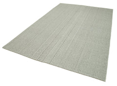 Vintage Flatweave Bej Eskitme Pamuk Yün El Dokuma Halısı 204x298 Agacan